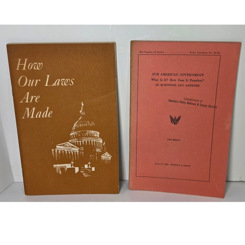 Vintage 1974 How Our Laws Are Made & American Government Booklet Set 93rd Cong